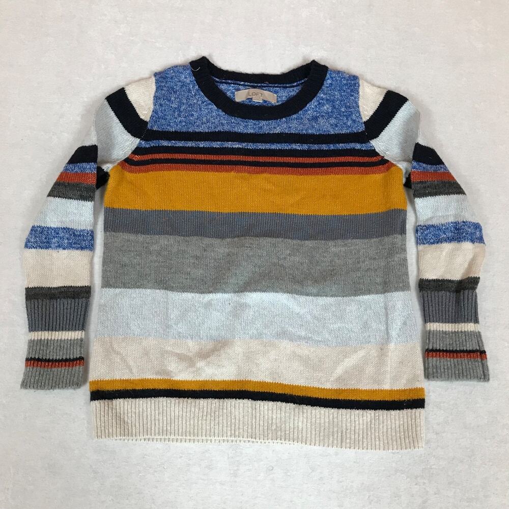 Loft Striped Color Block Chunky Knit Sweater XS